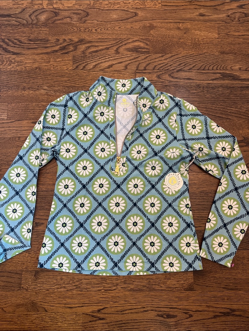 Spartina 449 Nora Half Zip Top Strathy Hall Daisy Geo